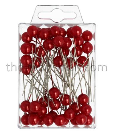 Flory. Spilli Con Perla Rosso -10mm 60mm-50pz
