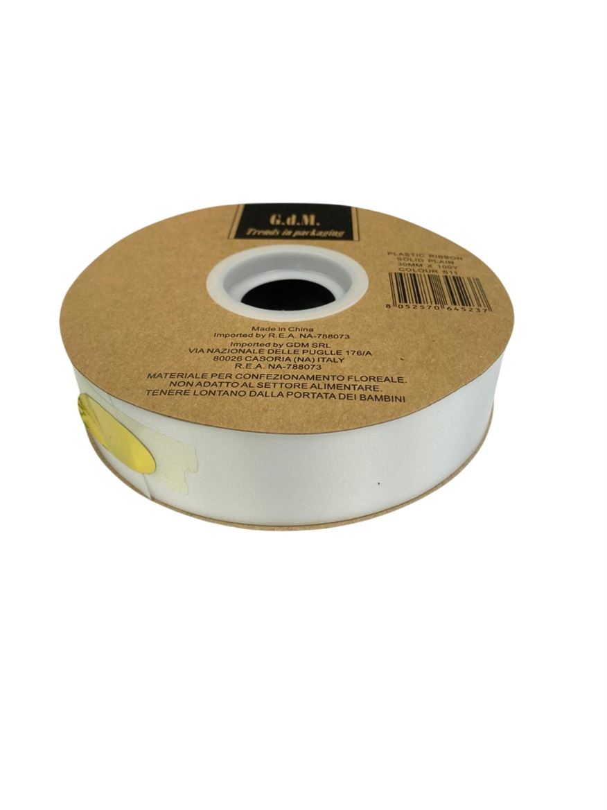 Nastri. Rondella 30mm X 100y. - Bianco