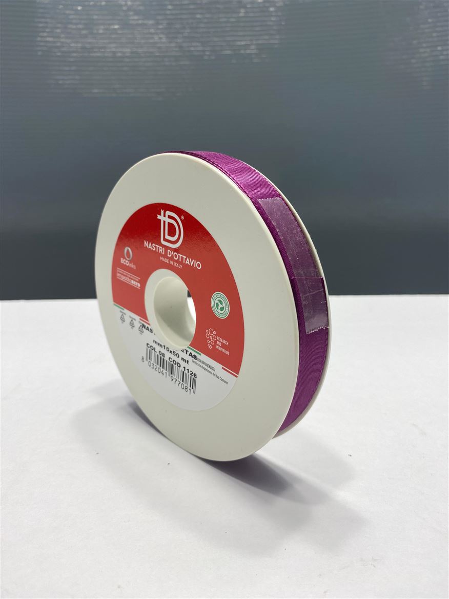 Nastri. Taffetas Mm15x50mt Prugna (08)