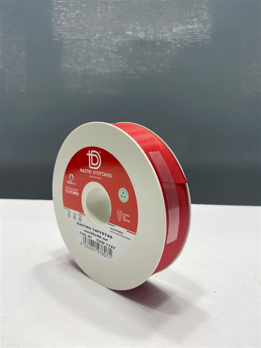 Nastri. Taffetas Mm25x50mt Rosso Scuro (07)