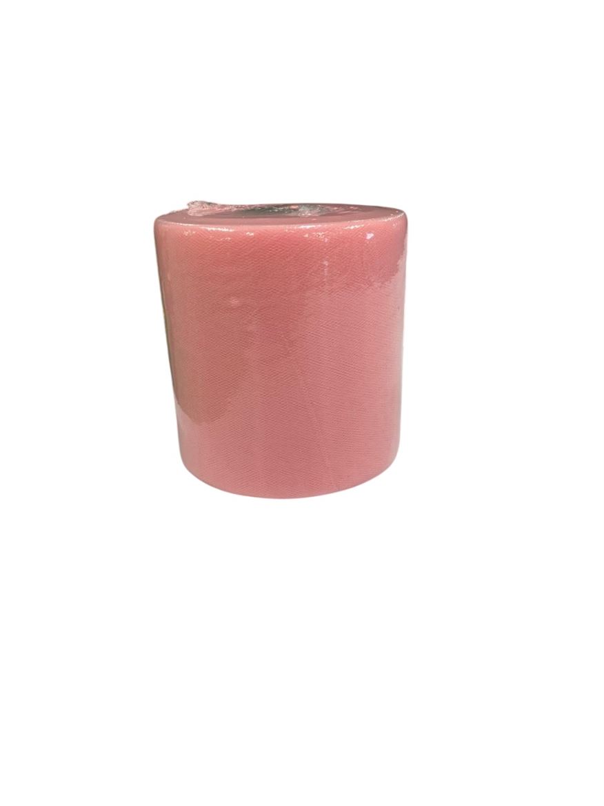 Nastri. Tulle Basso 12,5cm X 100mt - Rosa