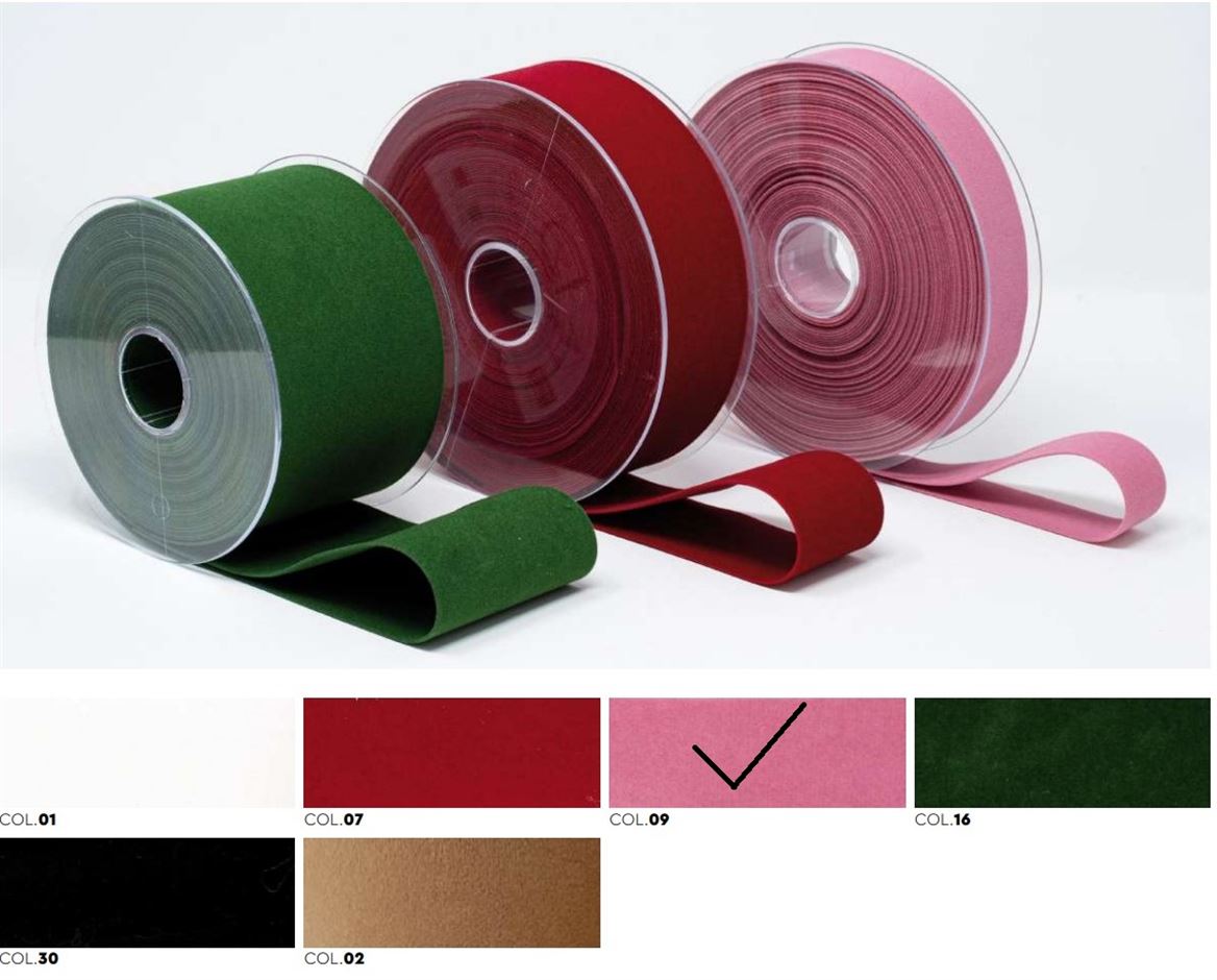 Nastri. Velluto 40x15mt Rosa (09)