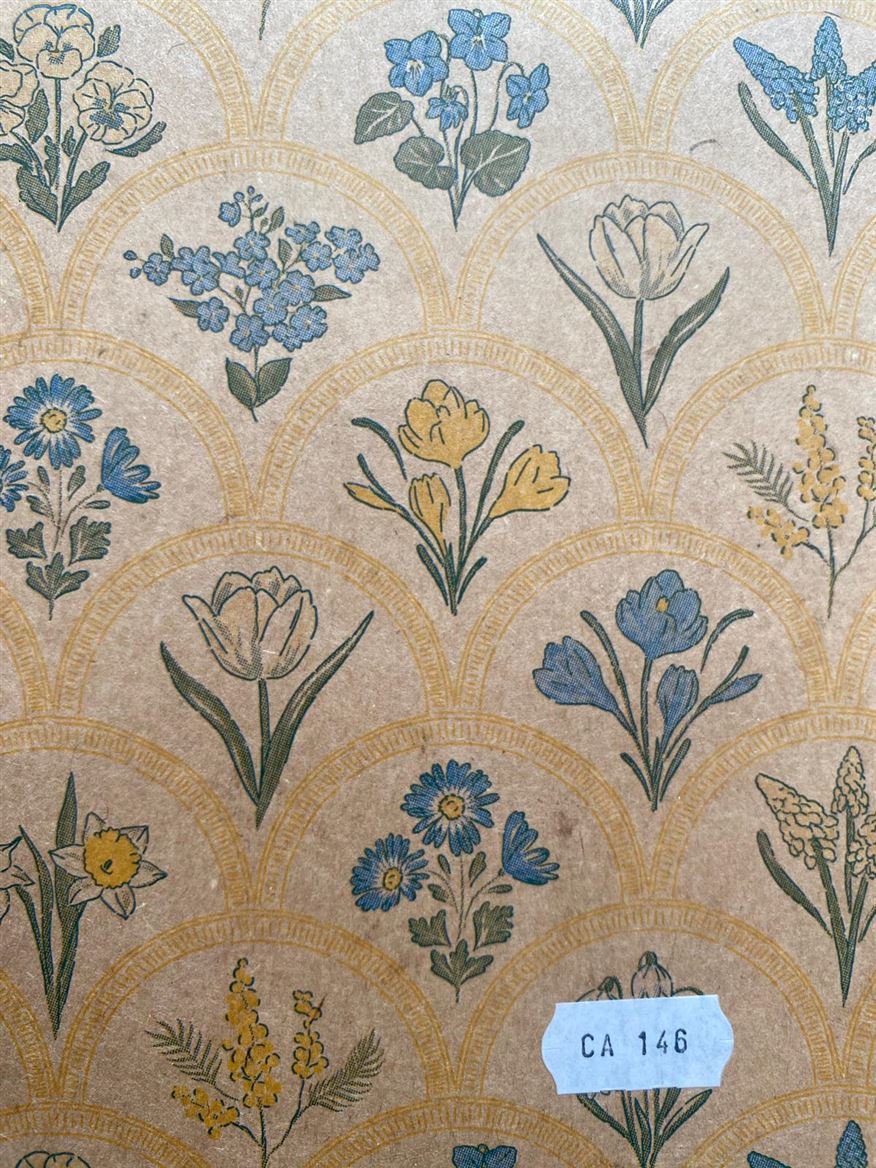 Rotolo Bob. Ekocarta Cm.100 X 25m - Fiori Blu Gial