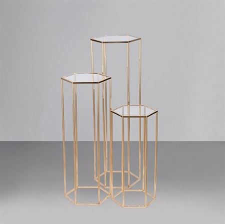 Strutture. Tris Alzate Esagonali Plex + Oro