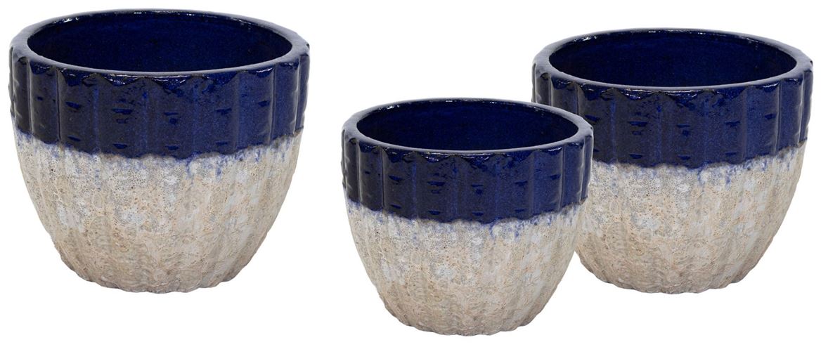 Vasi Ceramica. 2tone Melon Egg D23-30-38cm - Blue