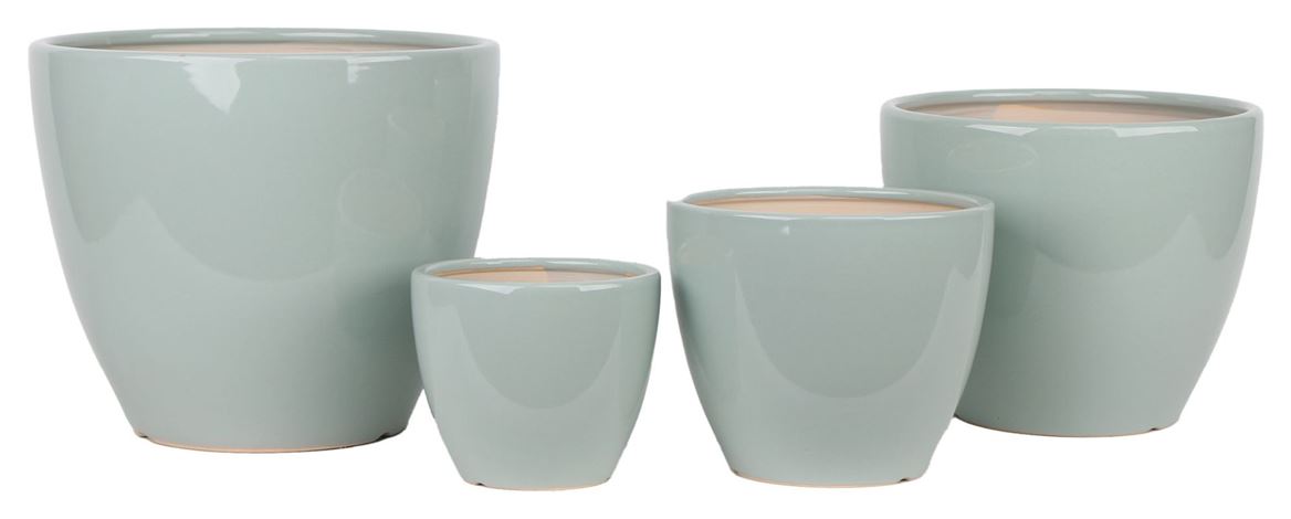 Vasi Ceramica. 4pz Duet Egg Sage D15.5/31h13/26