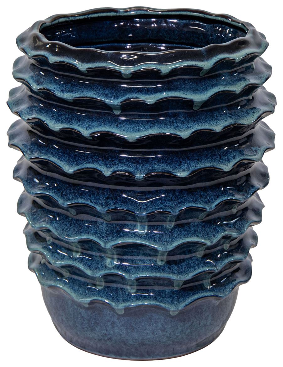 Vasi Ceramica. Boheme Wave Vase D.42 H.50cm- Ocean