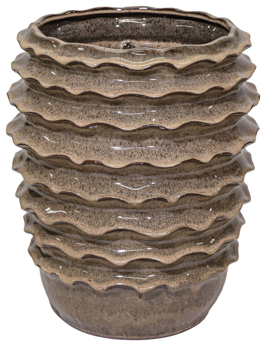 Vasi Ceramica. Boheme Wave Vase D.42 H.50cm- Sand
