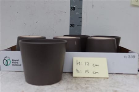 Vasi Ceramica. Brown D.15 H.12cm