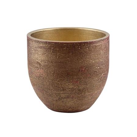 Vasi Ceramica. Caspo Rosso Dorato H18 D20cm