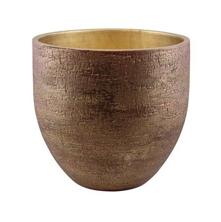 Vasi Ceramica. Caspo Rosso Dorato H26 D29cm