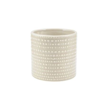 Vasi Ceramica. Cil. Puntinato D13 H12cm - Avorio