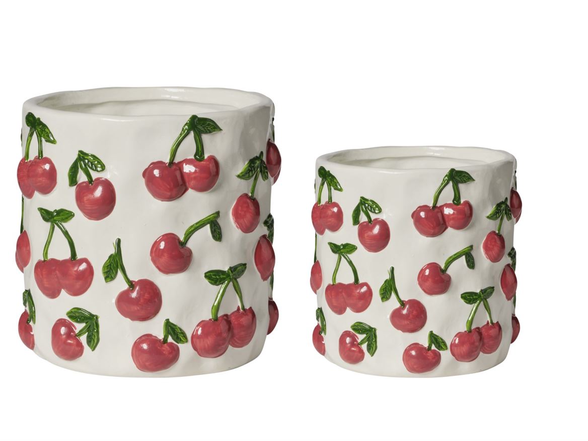 Vasi Ceramica. Ciliegie 2pz - 20x15-15x13cm