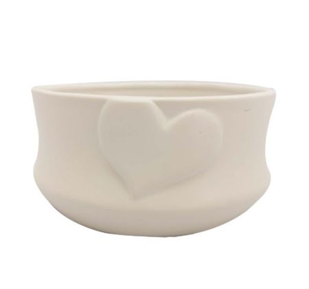 Vasi Ceramica. Cuore Bianco Mate D.17,5 H8,5c