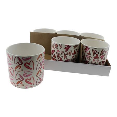 Vasi Ceramica. Cuori White E Red