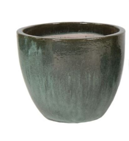 Vasi Ceramica. Glazed Egg Pot D60 H52cm - M. Green