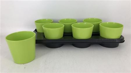 Vasi Ceramica. Green D.12 H.12 Cm