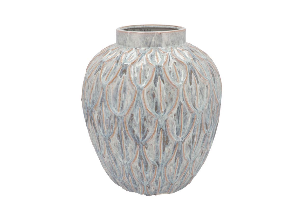 Vasi Ceramica. Inga Boa Grey Pot 27x27x30cm