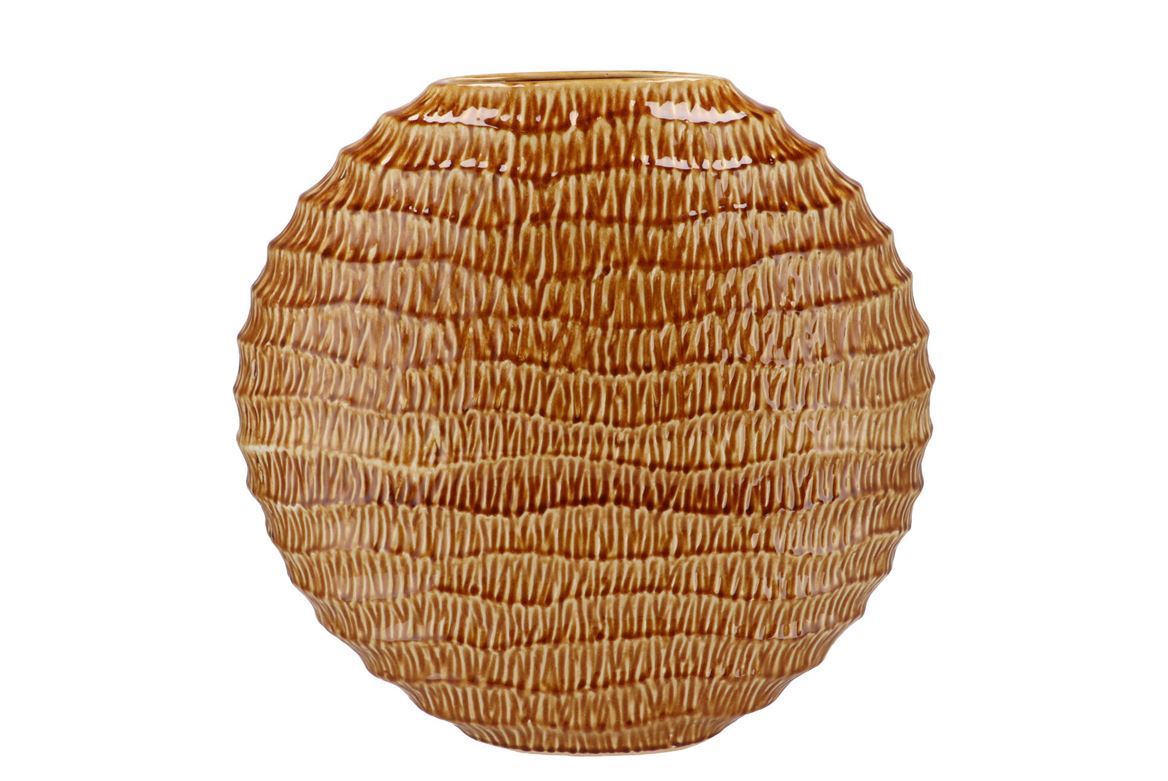Vasi Ceramica. Inga Jada Brown Oval Wave 41x14x39c