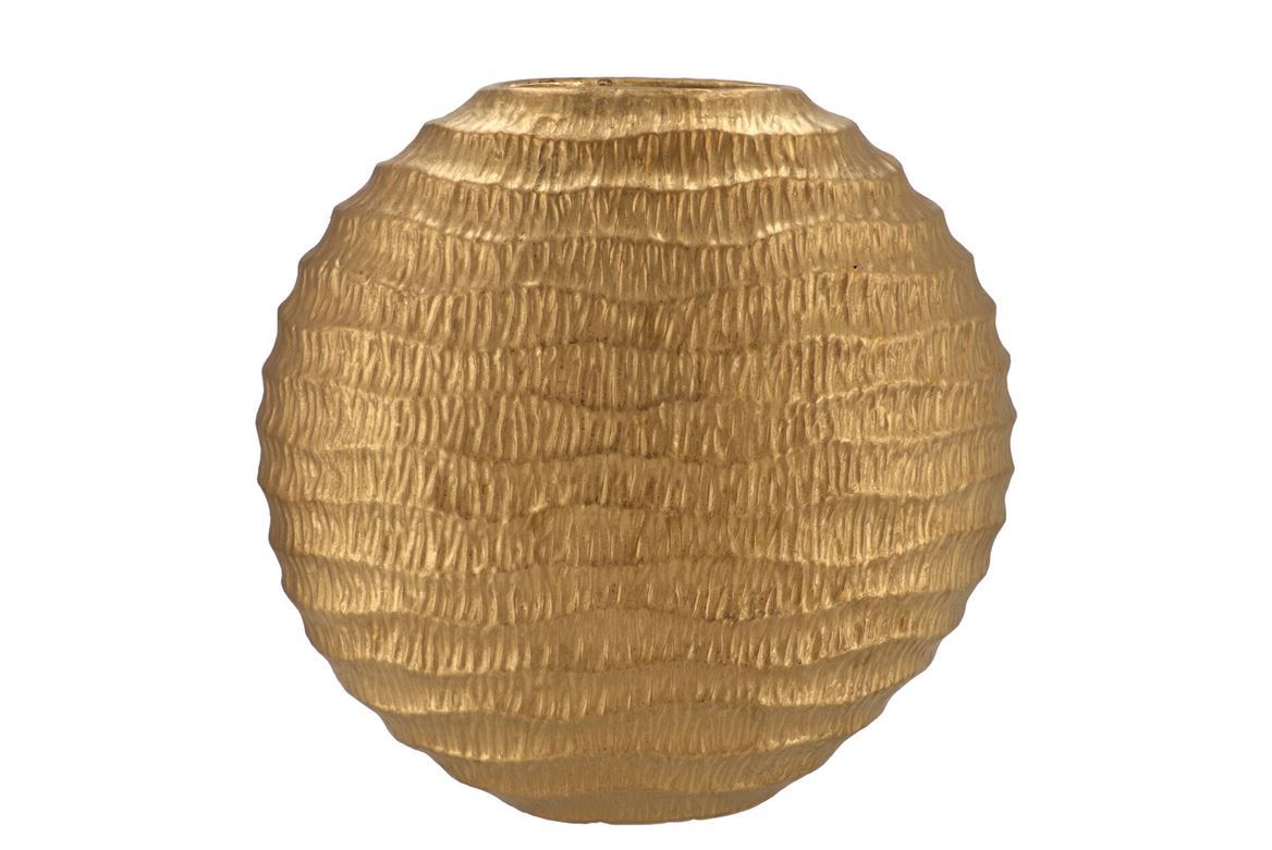 Vasi Ceramica. Inga Jada Gold Oval Wave 41x14x39cm