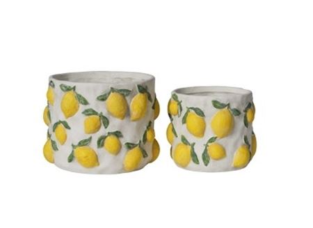 Vasi Ceramica. Limoni 2pz - 20x15-15x13cm