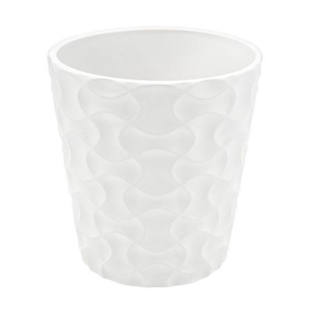 Vasi Ceramica. Orchidea Onde D.13 H.14cm - Bianco
