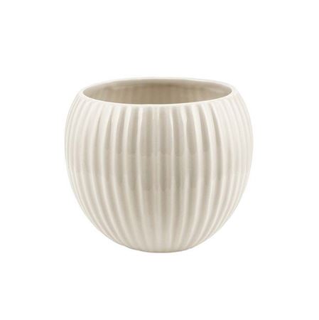 Vasi Ceramica. Sfera Rigata D.16 H.13.5 - Avorio