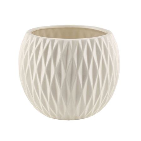 Vasi Ceramica. Sfera Rombi D.16 H.13.5 - Avorio