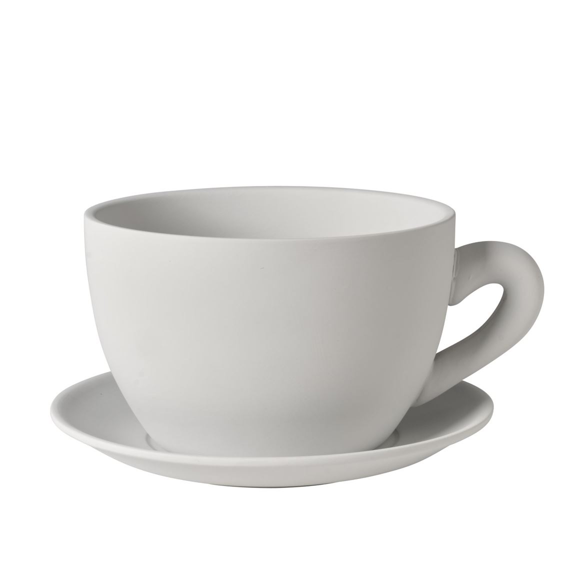 Vasi Ceramica. Tazza + Piattino 23x19x12cm - Grey