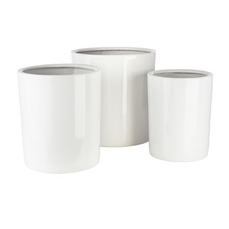 Vasi Ceramica. Tris Bianc Alto D38-34-23 H40-38-30