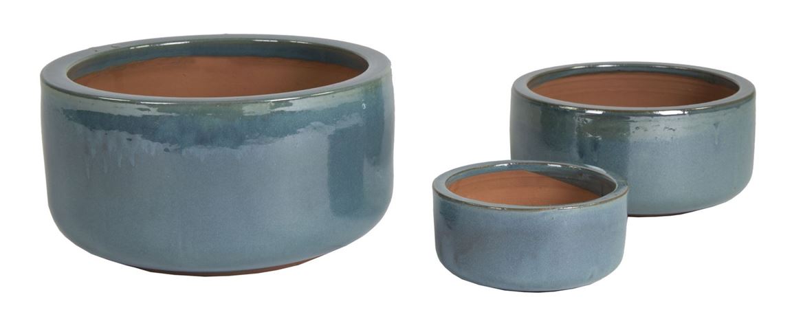 Vasi Ceramica. Tris Glazed Bowl D21-31-38cm- Azzur
