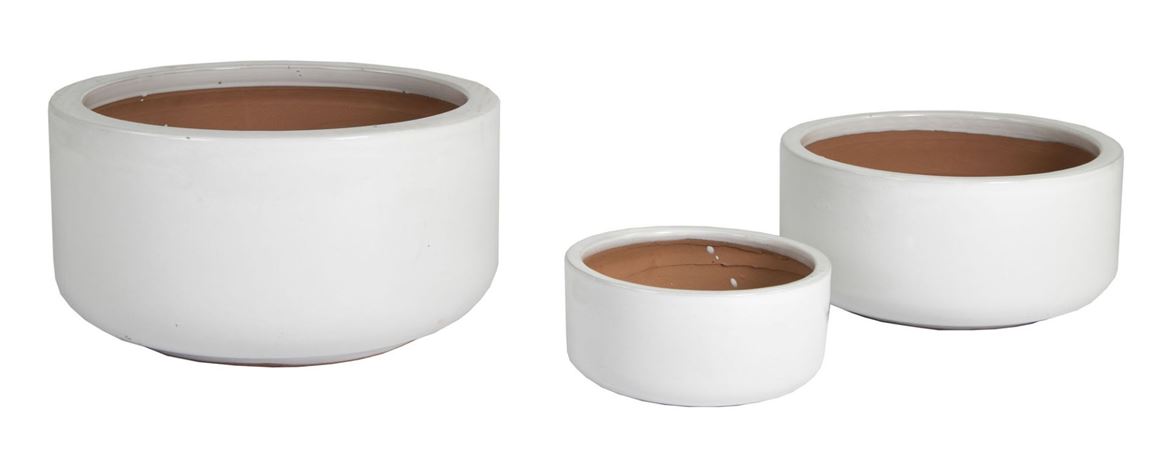 Vasi Ceramica. Tris Glazed Bowl D21-31-38cm- White