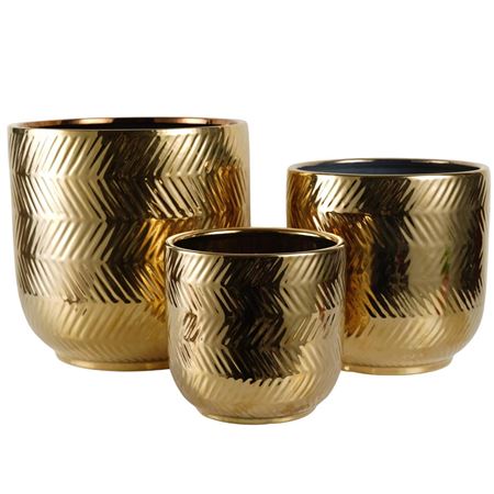 Vasi Ceramica. Tris Oro Righe Oblique D.19/29 H.29