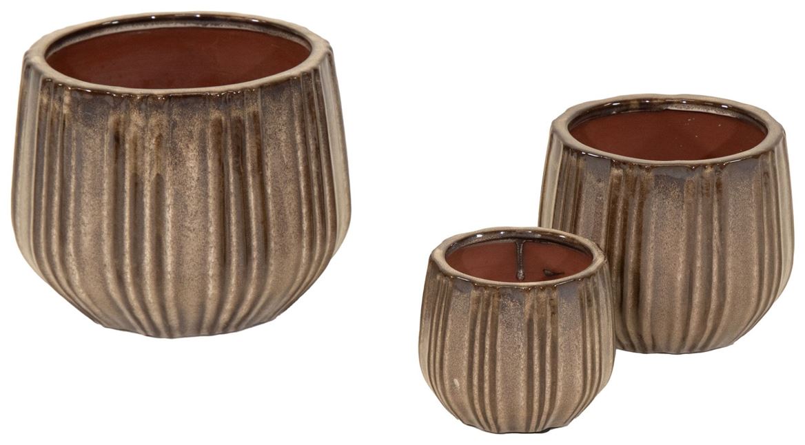 Vasi Ceramica. Tris Portly Strps D18-25-32cm- Capp