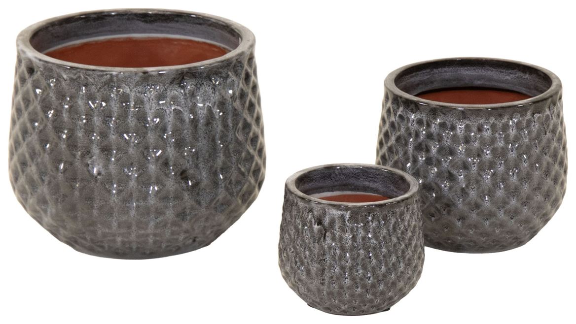Vasi Ceramica. Tris Portly Wyber D18-25-32cm- Blk