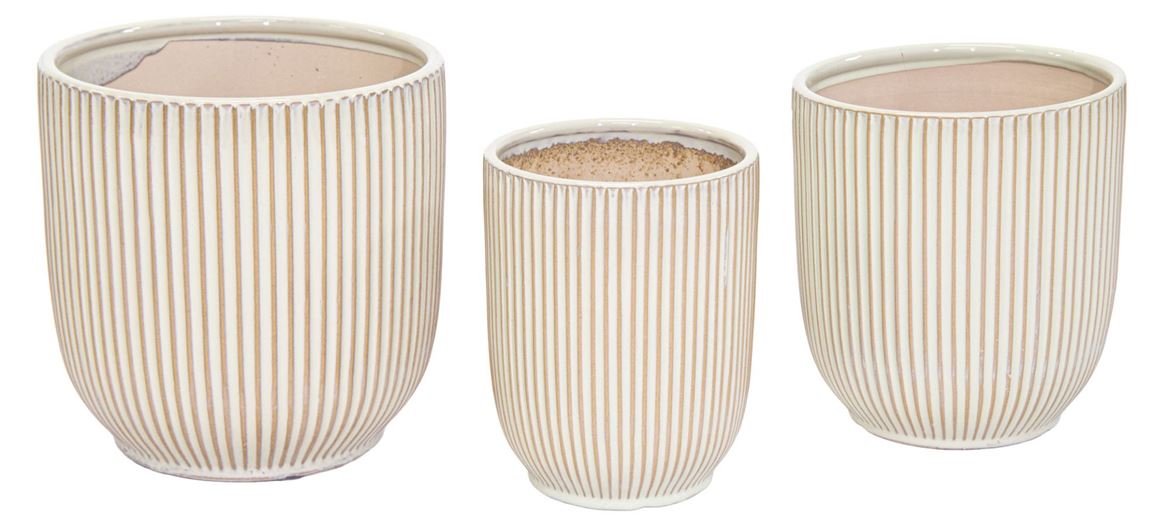 Vasi Ceramica. Tris Prince Cyli Rib Whit D19-24-29