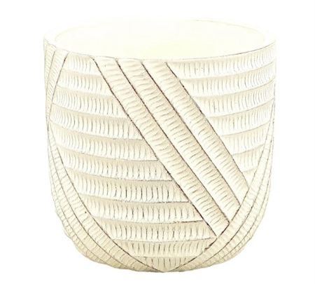 Vasi Ceramica. White-brown Large D.17,5 X H17cm