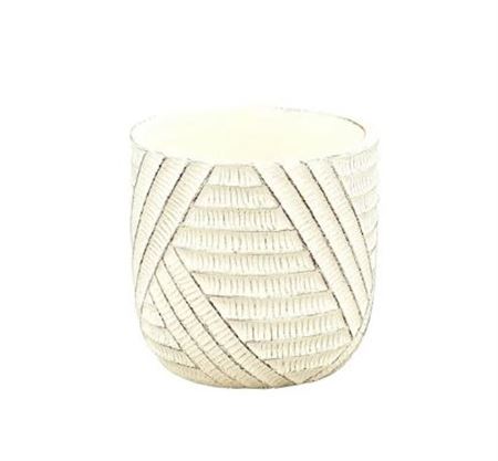 Vasi Ceramica. White-brown Small D.11,2 X H.15cm