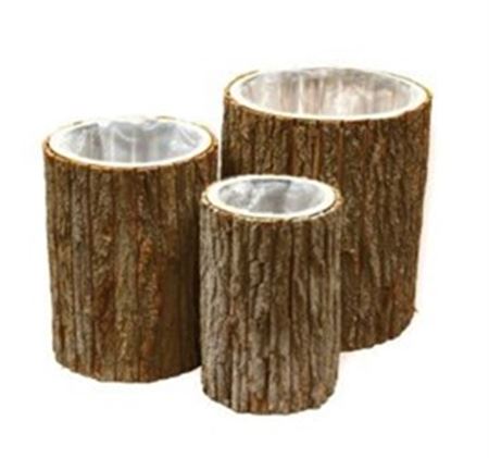 Vasi Legno. Set 3 D.40-32-23cm H. 45-40-35cm - Nat