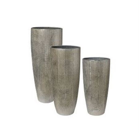 Vasi Metallo. Tris 38h95-32h77-27h58cm - Pewter