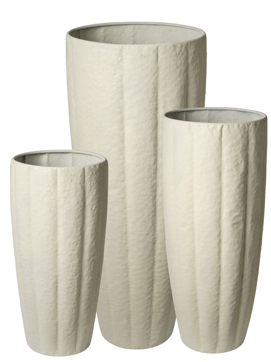 Vasi Metallo. Tris Alto 39x97-33x78-28x58cm - Whit