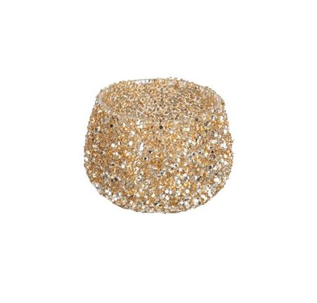 Vasi Vetro. Brillantini Oro D12 H8cm