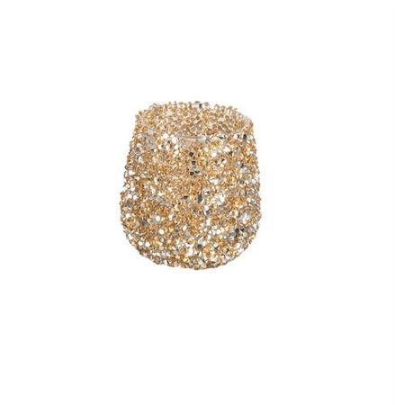 Vasi Vetro. Brillantini Oro D8 H8.5cm