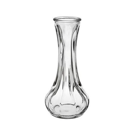 Wedd. Bottiglia Vetro Rigata H.15.9 D.7.4cm