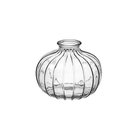 Wedd. Bottiglia Vetro Rigata H.8.6 D.10.7cm
