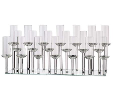 Wedd. Candelabro Base Rett. 20 Fiamme L.98x28 H5cm