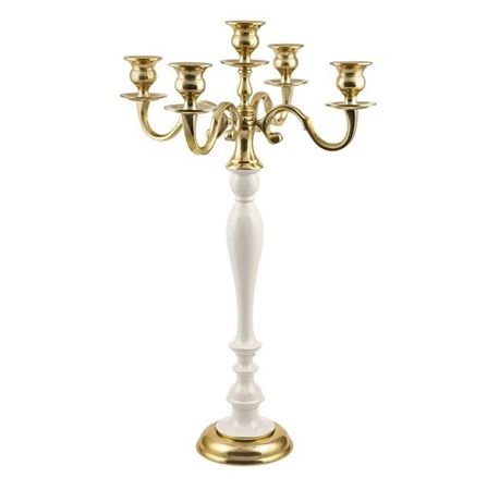 Wedd. Candelabro Alluminio Avorio H.76 D.37cm
