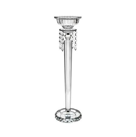 Wedd. Candeliere Vetro Con Cristalli H.59cm