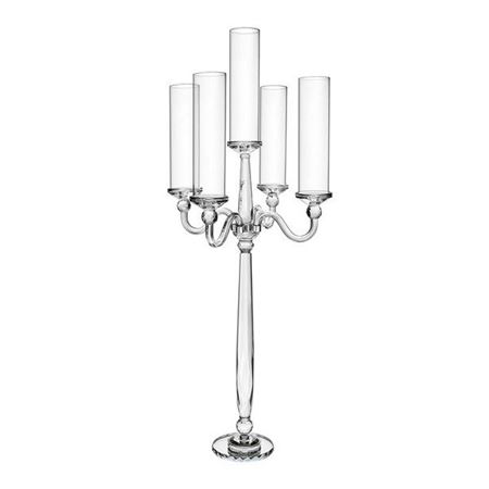Wedd. Candelabro Vetro Con Parafiamma H.120cm