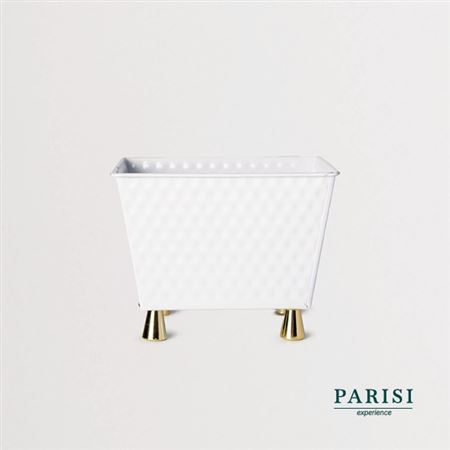 Wedd. Cestino Metallo Provenza 18x13x14cm - Bianco
